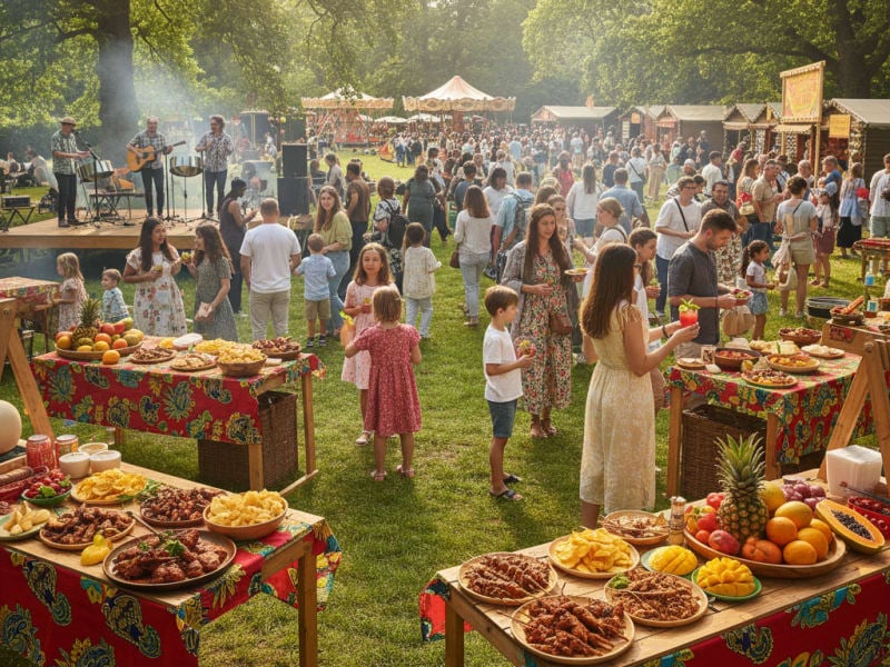 Taste of the Caribbean Food Festival in Hammersmith, London.
