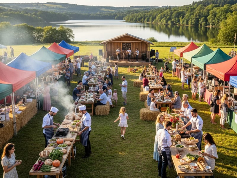 Valley Fest at Chew Valley Lake with food stalls and music
