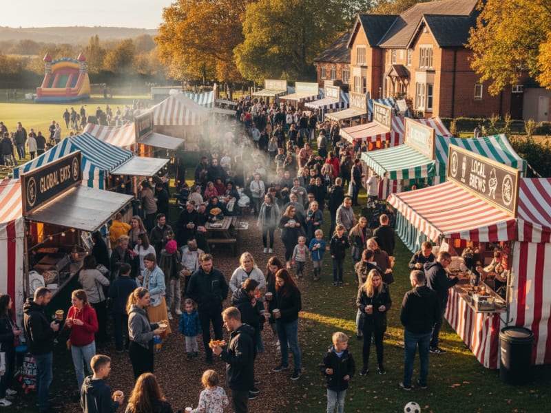 MCR ROCKS Family Festival 2026 in Manchester with live music and food stalls